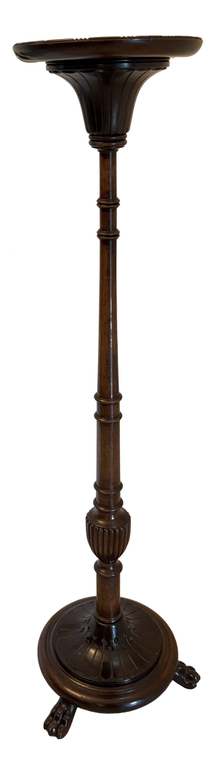 Antique Victorian Carved Mahogany Torchere Plant Stand, 1860