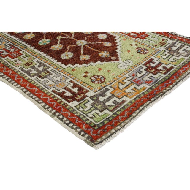 51761 Vintage Turkish Oushak Rug, 02'05 x 04'03. Colorfully curated meets whimsical boho in this colorful Oushak rug. The...