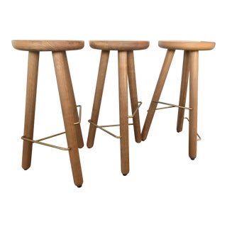 Another Country Oak Counter Stools - Set of 3 For Sale