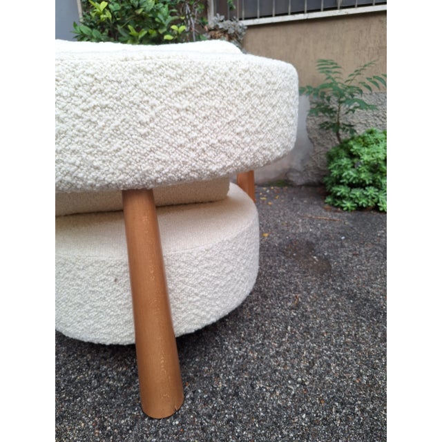 Set of Vintage Armchairs in White Boucle, 1990s For Sale - Image 6 of 7