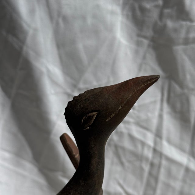 Traditional Indonesian Decorative Wooden Bird on Base For Sale - Image 5 of 17
