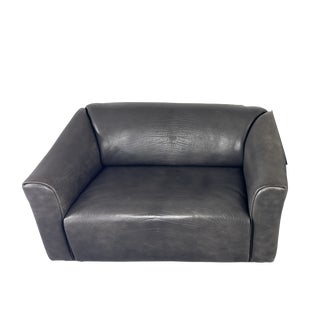 DS 47 Buffalo Leather Grey Sofa Two-Seater from De Sede, 1980s For Sale