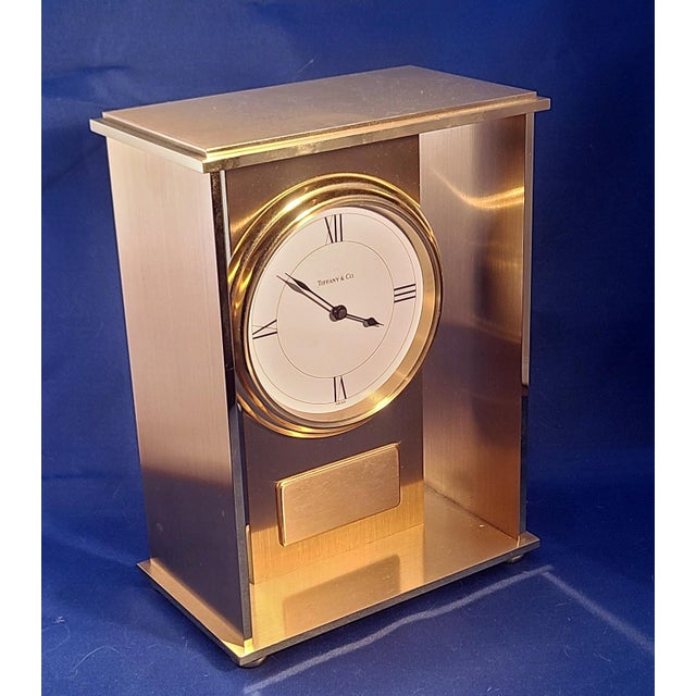 Tiffany & Co. Swiss Made Quartz Brass Mantel Clock Chairish