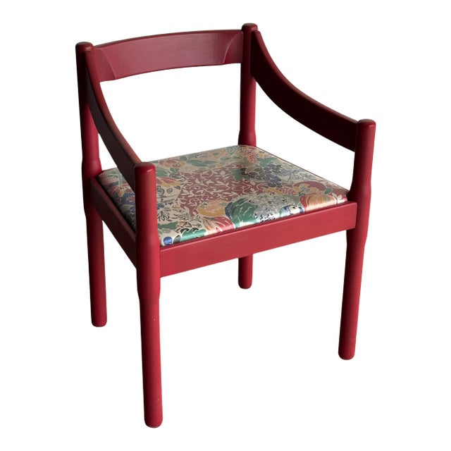 Vintage Red Lacquered Sculptural Armchair, Attributed to Vico Magistretti, C. 1960s — 4 Available For Sale
