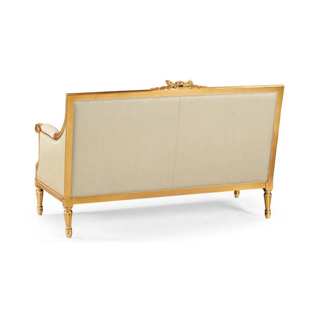 French Louis XVI Giltwood Neoclassical Settee For Sale - Image 3 of 7