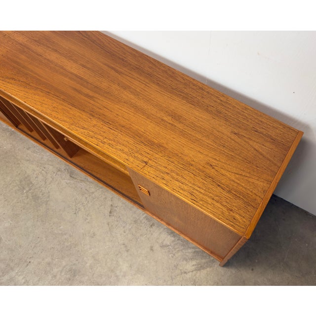 Mid Century Danish Modern Teak Media / Stereo Cabinet Console Credenza by Feldballes Mobelfabrik For Sale - Image 9 of 12