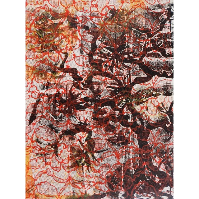 Vintage late 20th century abstract serigraph on paper by Mary Reid (20th century) Texas. Unsigned, from the artists...