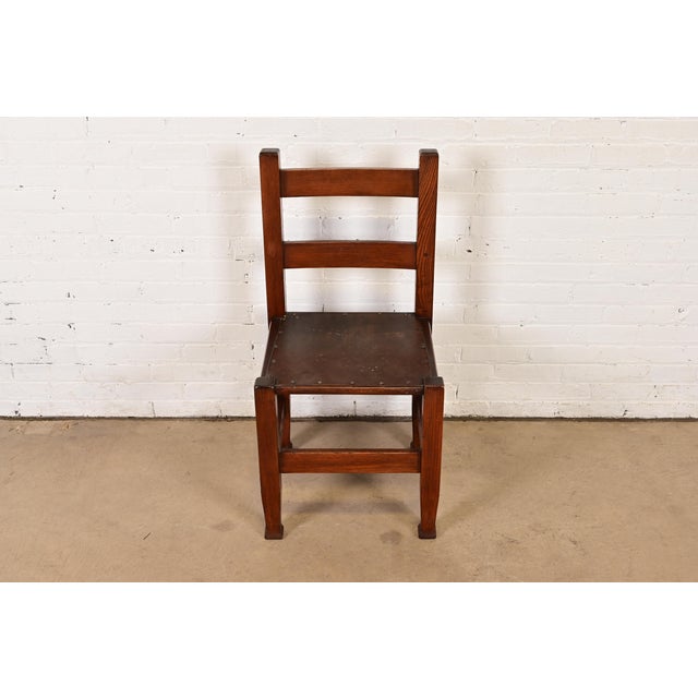 Mission Joseph McHugh Antique Mission Oak Arts & Crafts Desk Chair or Side Chair, Circa 1920s For Sale - Image 3 of 12