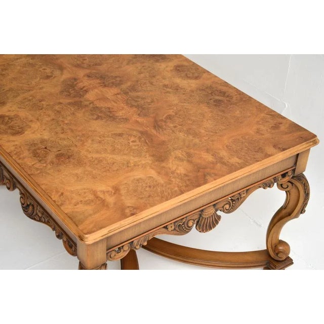 Antique Burr Walnut Coffee Table, 1930s For Sale - Image 6 of 10