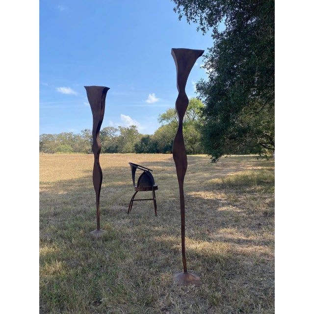 Richard Serra Welded Steel Sculptures (After Serra), a Pair For Sale - Image 4 of 18