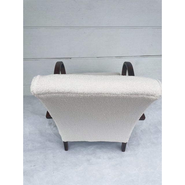 Art Deco Armchair in Lamb's Bouclé by J. Halabala, 1920s For Sale - Image 16 of 18