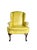 Hancock & Moore Vintage Shuford Furniture Yellow Leatherette Wingback Armchair | Queen Anne Style Faux Leather Accent Chair | Traditional Hollywood Regency For Sale - Image 4 of 14