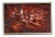 Modern Abstract Oil Painting, Fire Red, Signed, 1966, 19x13 in Mid-Century For Sale