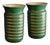 Art Deco Green and Gilt Vases from Villeroy & Boch, Luxembourg 1930s, Set of 2 For Sale