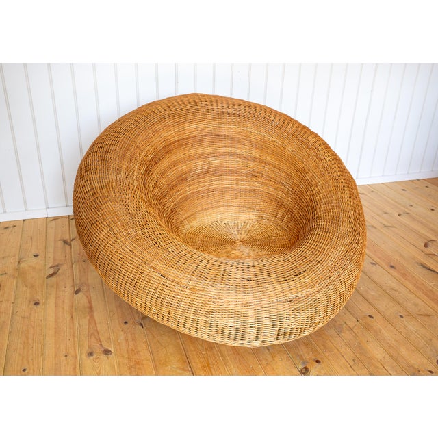 Wood Mid-Century Modern Sculptural Wicker Basket Lounge Chair by Isamu Kenmochi, 1970s For Sale - Image 7 of 18