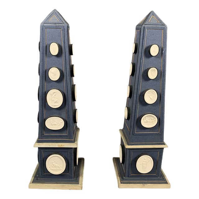 Antique Obelisks with Cameos, 1790 For Sale