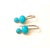 14k Yellow Gold Diamond & Natural Turquoise Shepherd Hoop Earrings, Pair For Sale - Image 4 of 6