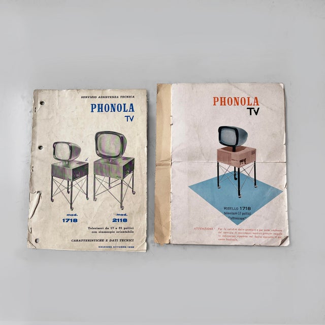 Mid-Century Italian Model 1718 Television by Sergio Berizzi, Cesare Buttè and Dario Montagni for Phonola, 1957 For Sale - Image 18 of 18