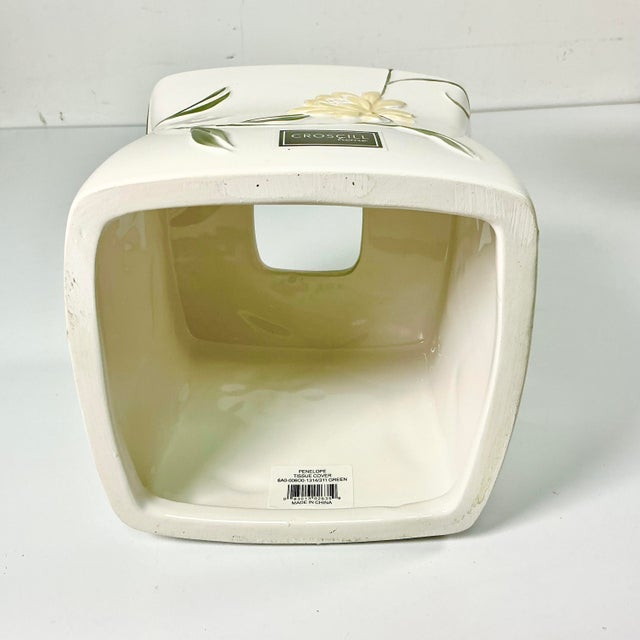 2019 Contemporary Art Nouveau Boho Chic Croscill Penelope Ceramic Tissue Box Cover. For Sale - Image 10 of 10
