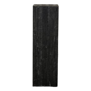 Vintage 20th Century Blackened Oak Pedestal For Sale