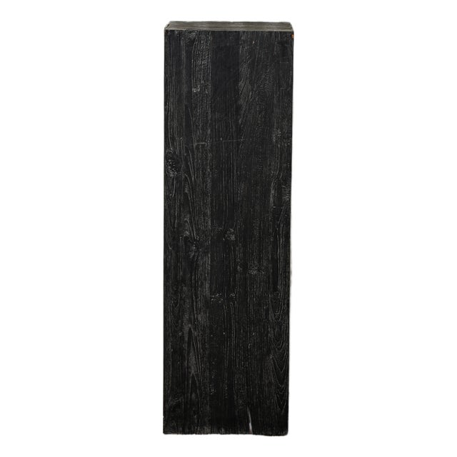 Vintage 20th Century Blackened Oak Pedestal For Sale