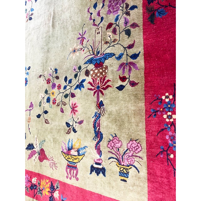 Art Deco Antique Chinese Art Deco Carpet, 8'10" × 11'8" For Sale - Image 3 of 10