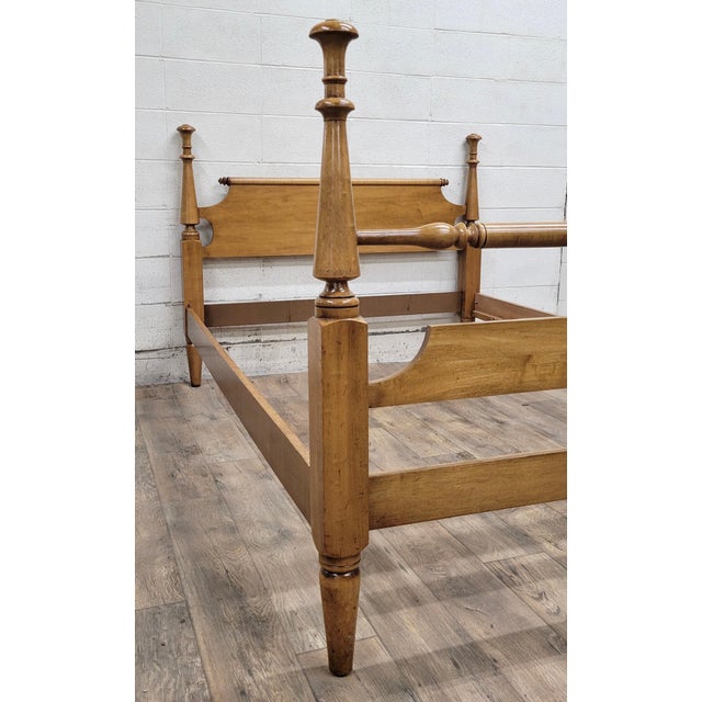 Vintage Full Size Traditional Style Low Poster Bed For Sale - Image 12 of 12