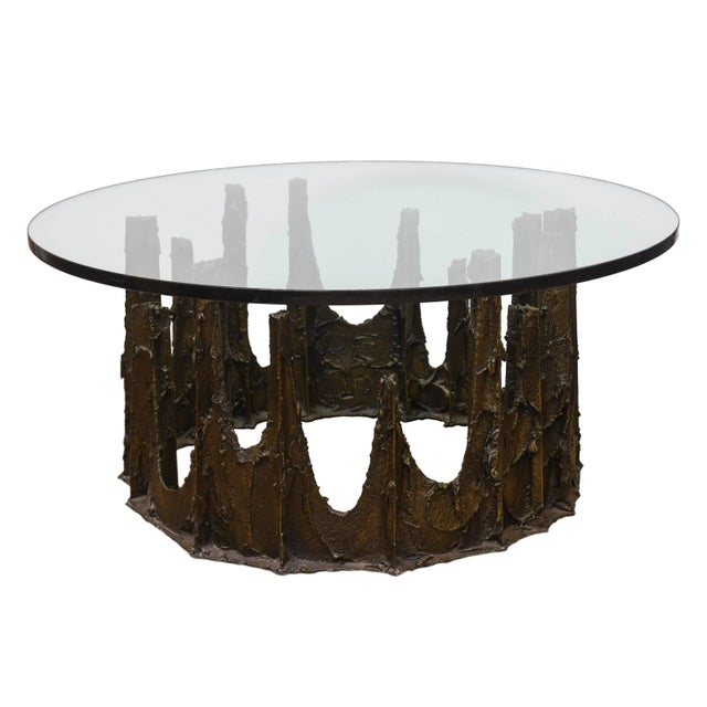 Vintage Paul Evans Signed and Dated Bronze and Glass Stalgamite Cocktail Table, 1970's For Sale - Image 11 of 11