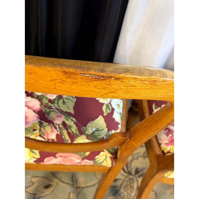 Victorian Mahogany Balloon Back Dining Chairs, Set of 4 – Floral Upholstery For Sale - Image 15 of 16