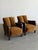 Art Deco 1940s Art Deco Twin Channel Club Chairs in Rust Velvet For Sale - Image 3 of 12