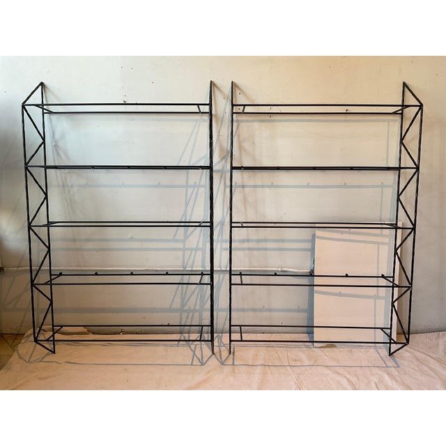 Traditional Pair Of Steel Wall Mounted Shelves For Sale - Image 3 of 10