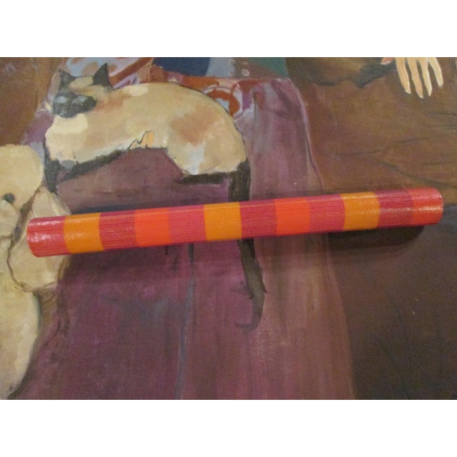 United DeSoto Vintage 1970s Red & Orange Plaid Motif Wallcovering For Sale - Image 6 of 8