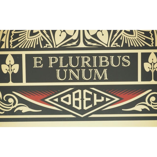 Shepard fairey aka obey giant (1970) e pluribus unum lithograph and vinyl published by shepard fairey (obey) on laminated...