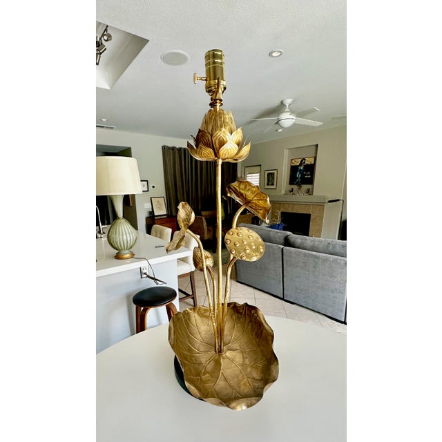 1960s Feldman Lotus Flower Table Lamp Style of Parzinger For Sale - Image 5 of 12