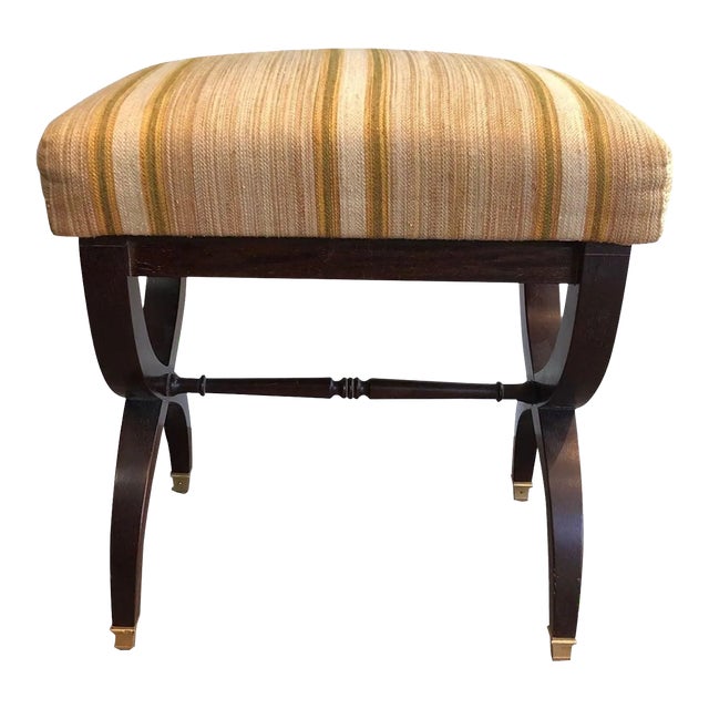 Neoclassical Style Wooden Stool, circa 1940 For Sale