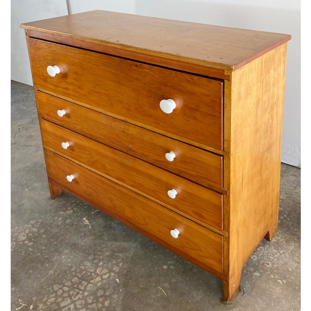 Antique Early American Country Pine Dresser W/ Porcelain Knobs For Sale - Image 4 of 10