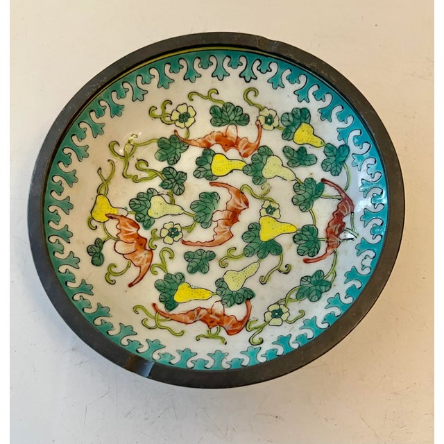 Mid Century Asian Porcelain Bowl Wrapped in Pewter For Sale - Image 9 of 9