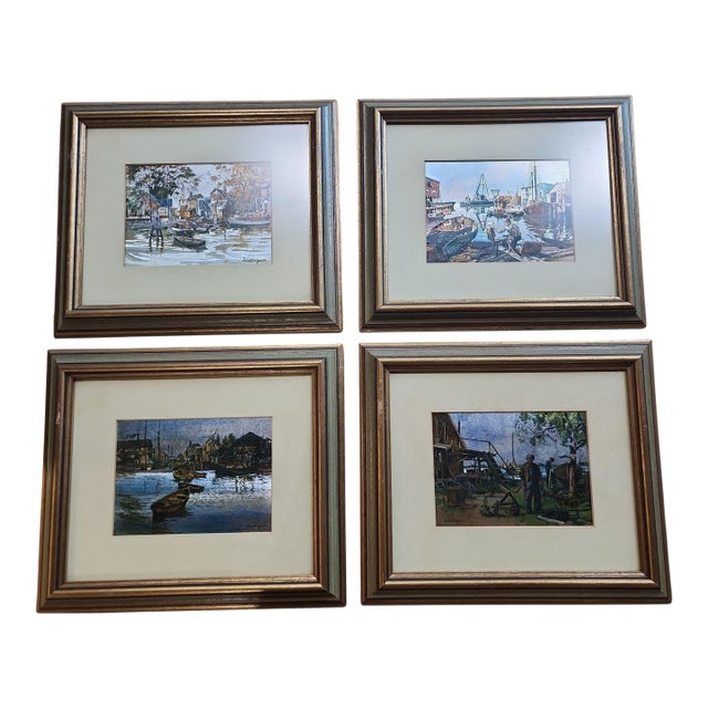 1970s Lionel Barrymore Gold Foil Print Etchings - Set of Four For Sale