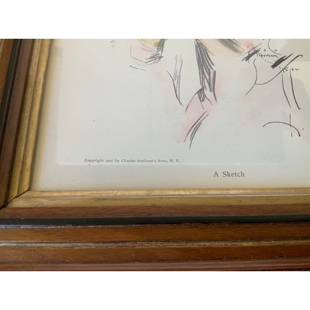 1900s Framed Harrison Fisher Lithograph “A Sketch” For Sale - Image 4 of 7