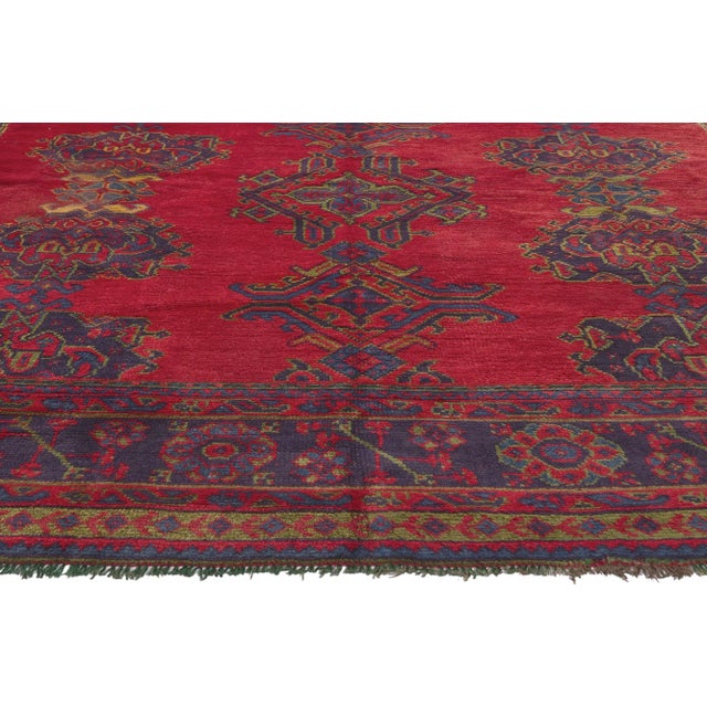 Early 20th Century Early 20th Century Antique Red Turkish Oushak Rug, 09'02 X 11'02 For Sale - Image 5 of 10