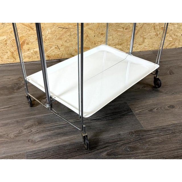 Space Age Chrome and White Serving Trolley, 1960s-1970s For Sale - Image 4 of 17