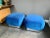 Karl Springer Karl Springer "Souffle Ottoman" in Blue Velvet - a Pair For Sale - Image 4 of 6