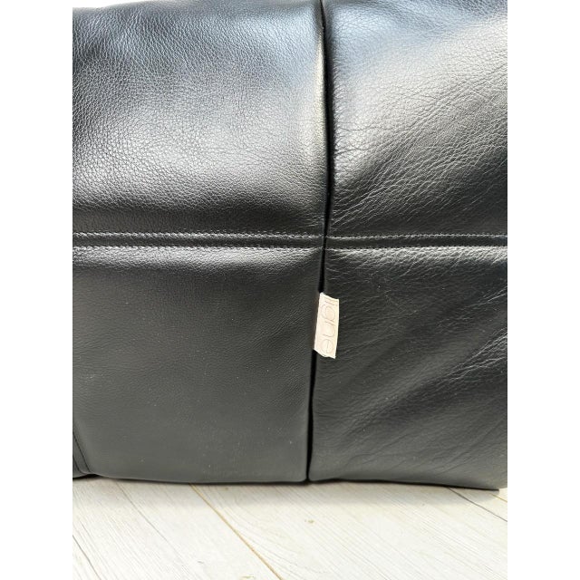 Set of Vintage Leather Kashima Seater and Ottoman by Michel Ducaroy for Ligne Roset, 1980s For Sale - Image 10 of 13