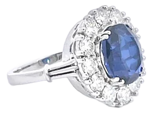 1960s 18k White Gold Deep Blue Sapphire Ring, Size 5.75