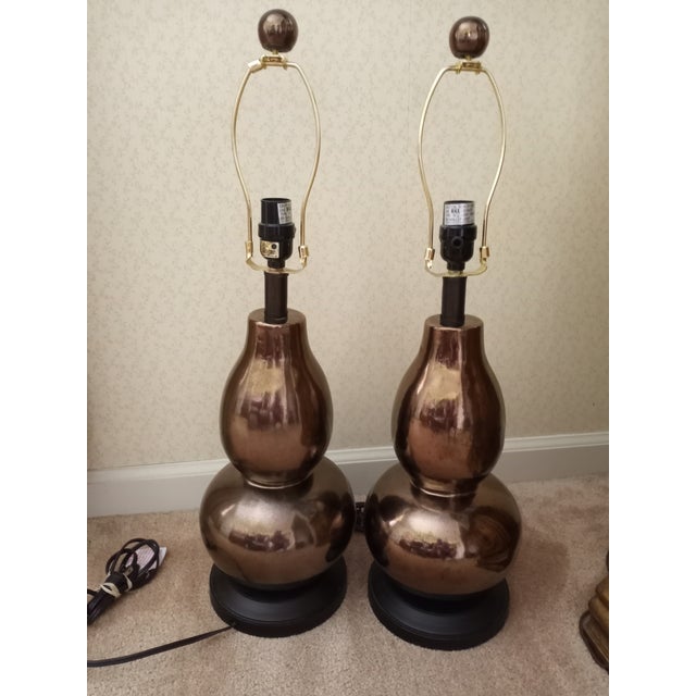 Vintage Christopher Spitzmiller Style Gourd Lamps, Set of Two For Sale - Image 18 of 18