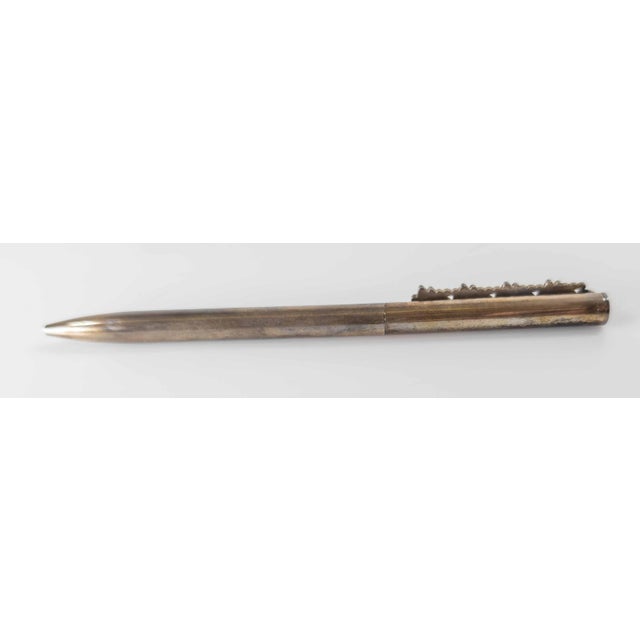 Tiffany and Co. 1994 Tiffany & Co. Sterling Silver and Enamel Christmas Tree Pen For Sale - Image 4 of 11