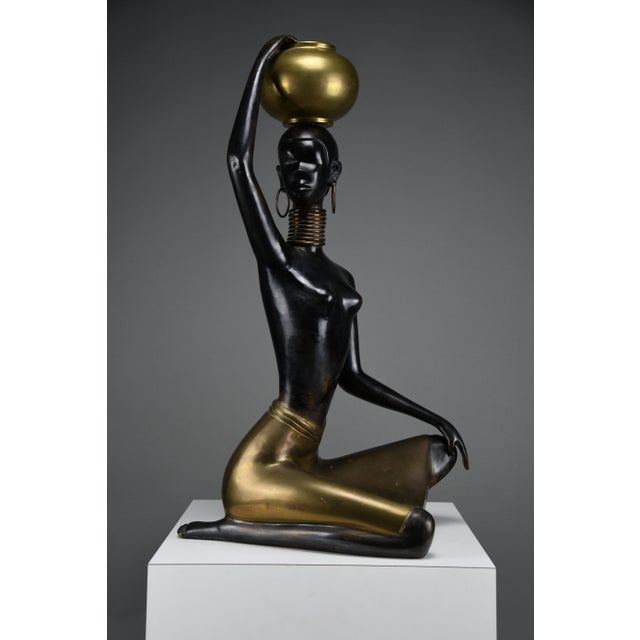 Ndebele Artist, Water Bearer Sculpture, 1960, Brass & Copper For Sale - Image 13 of 18