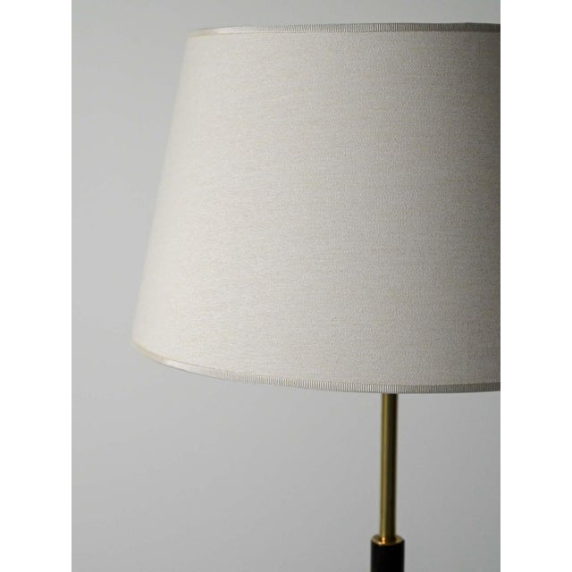 Scandinavian Floor Lamp in Black Wood and Brass, 1950s For Sale - Image 6 of 12