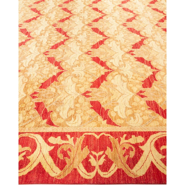 Solo Rugs Arts & Crafts, One-of-a-Kind Hand-Knotted Area Rug - Green, 8' 10" x 12' 1" For Sale - Image 4 of 8