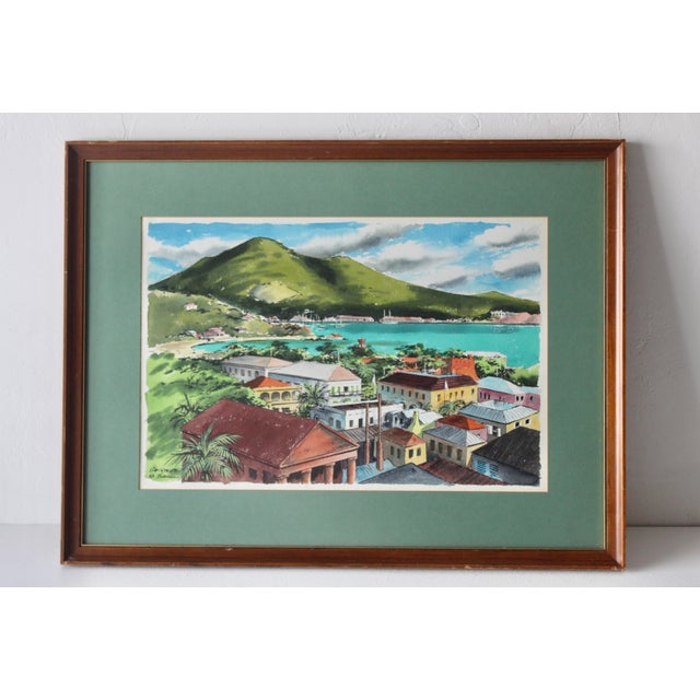 Charlotte Amalie, St. Thomas Watercolor by Ira Smith 1959 For Sale In Miami - Image 6 of 17